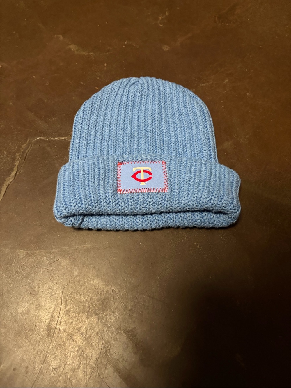 Love Your Melon Kids Light Blue Knit Beanie with Patch